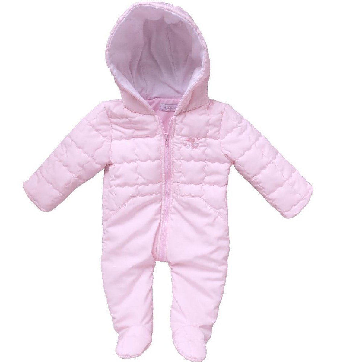 Pink Scallop Padded Snowsuit