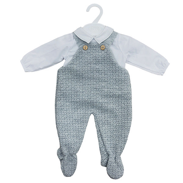 Boys Aston Grey Knitted 2PC Dungaree Set
