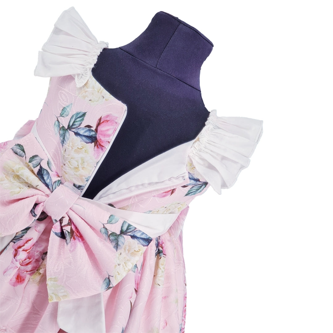 Pink Floral Frill 2PC Dress Set