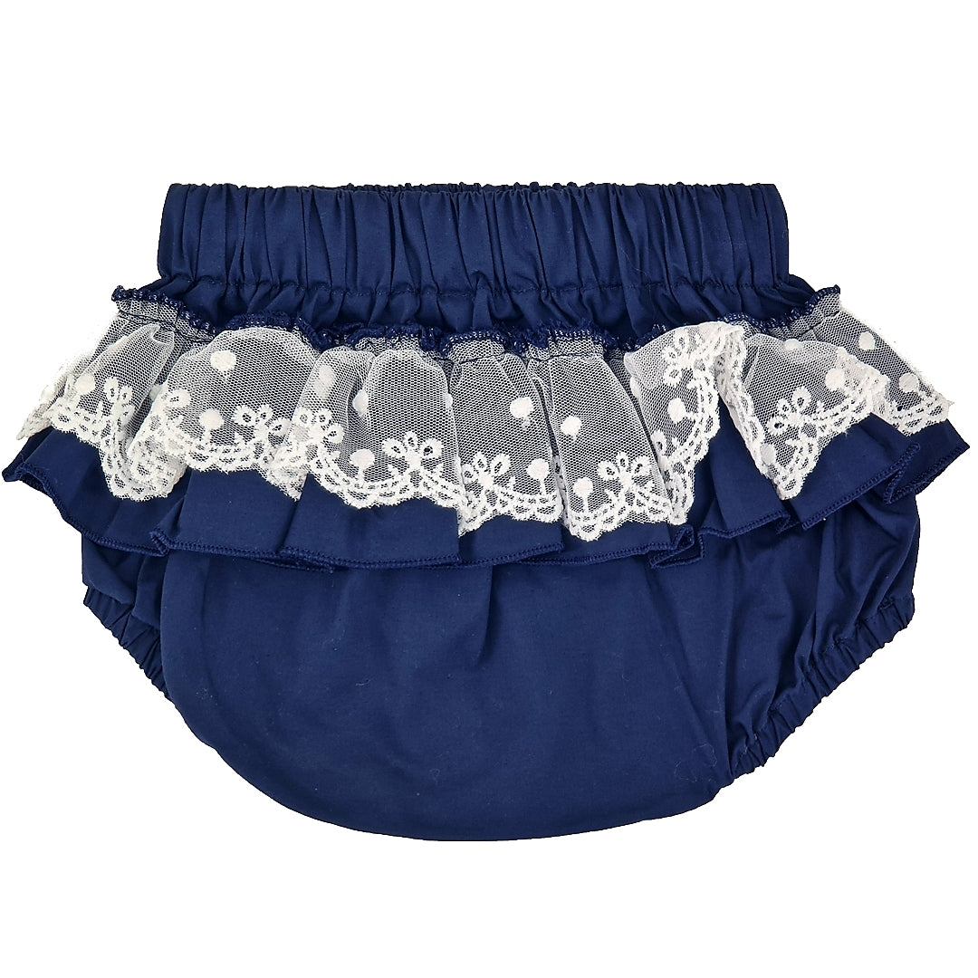 Navy Broderie Anglaise Dress Set