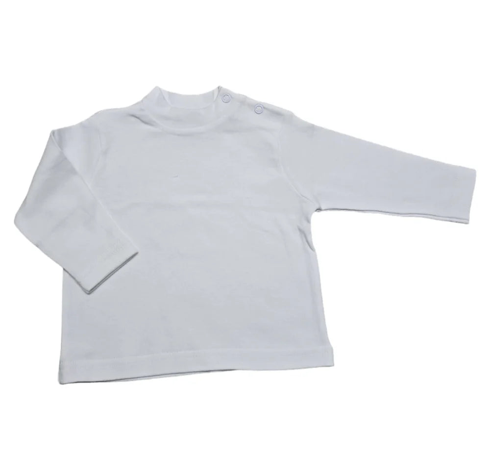 Plain Long sleeved Top - White