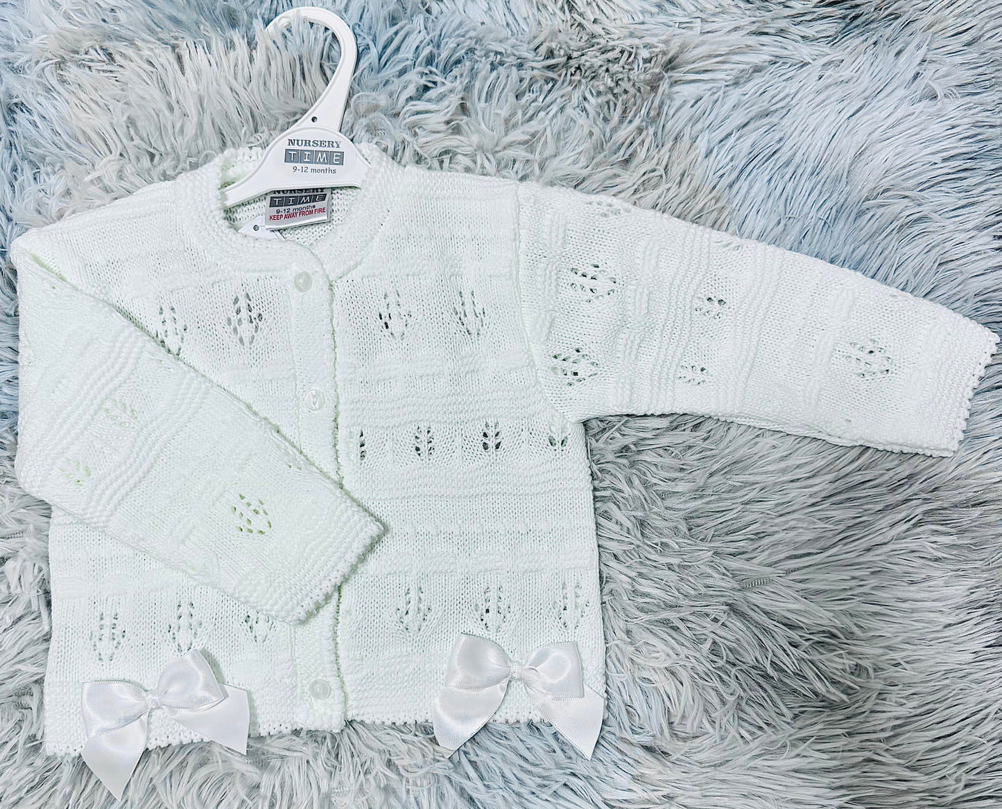 Knitted Baby Girls Cardigan with Bows