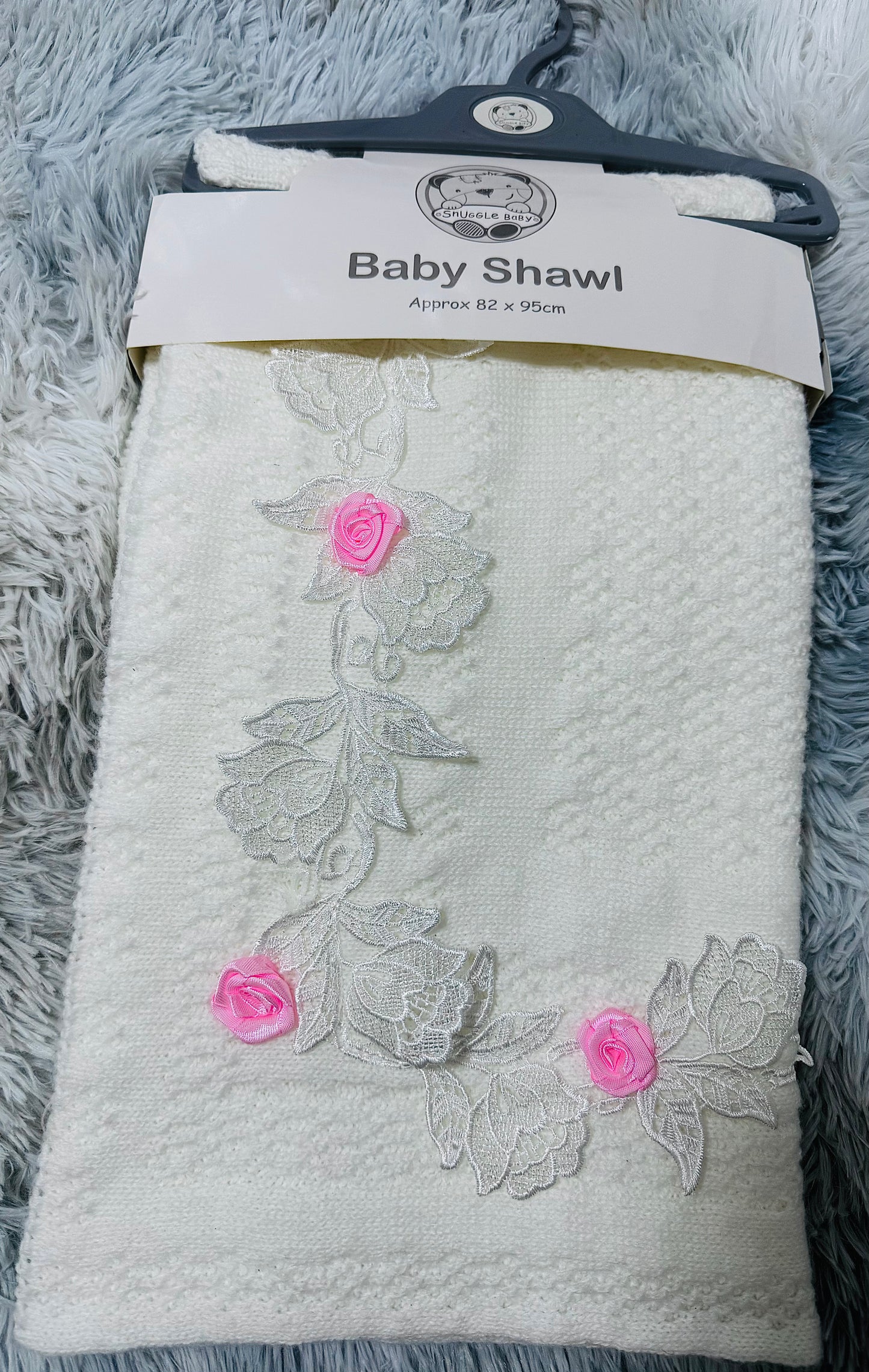 Pink Rose Baby Shawl
