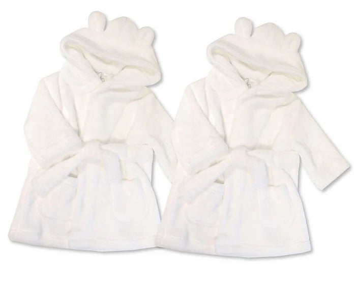 Supersoft Baby Dressing Gown/ Robe - White
