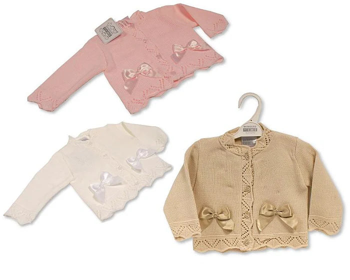Knitted Baby Girls Cardigan with Bows