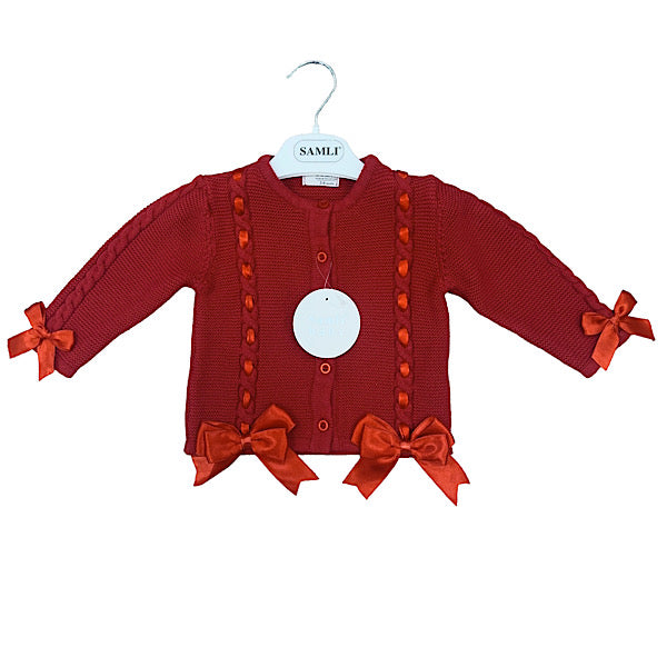 Red Woven Ribbon Cardigan