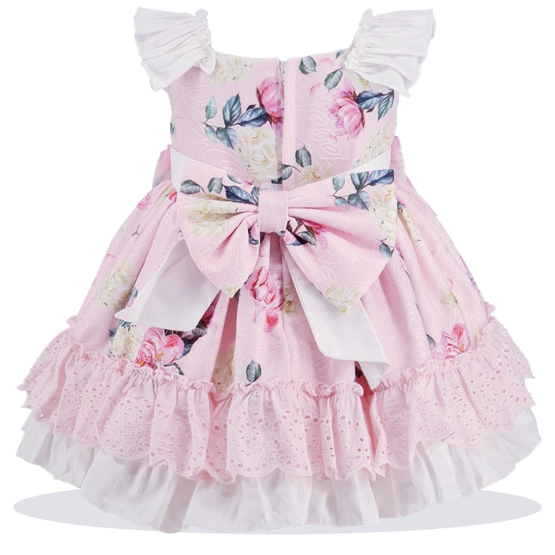 Pink Floral Frill 2PC Dress Set